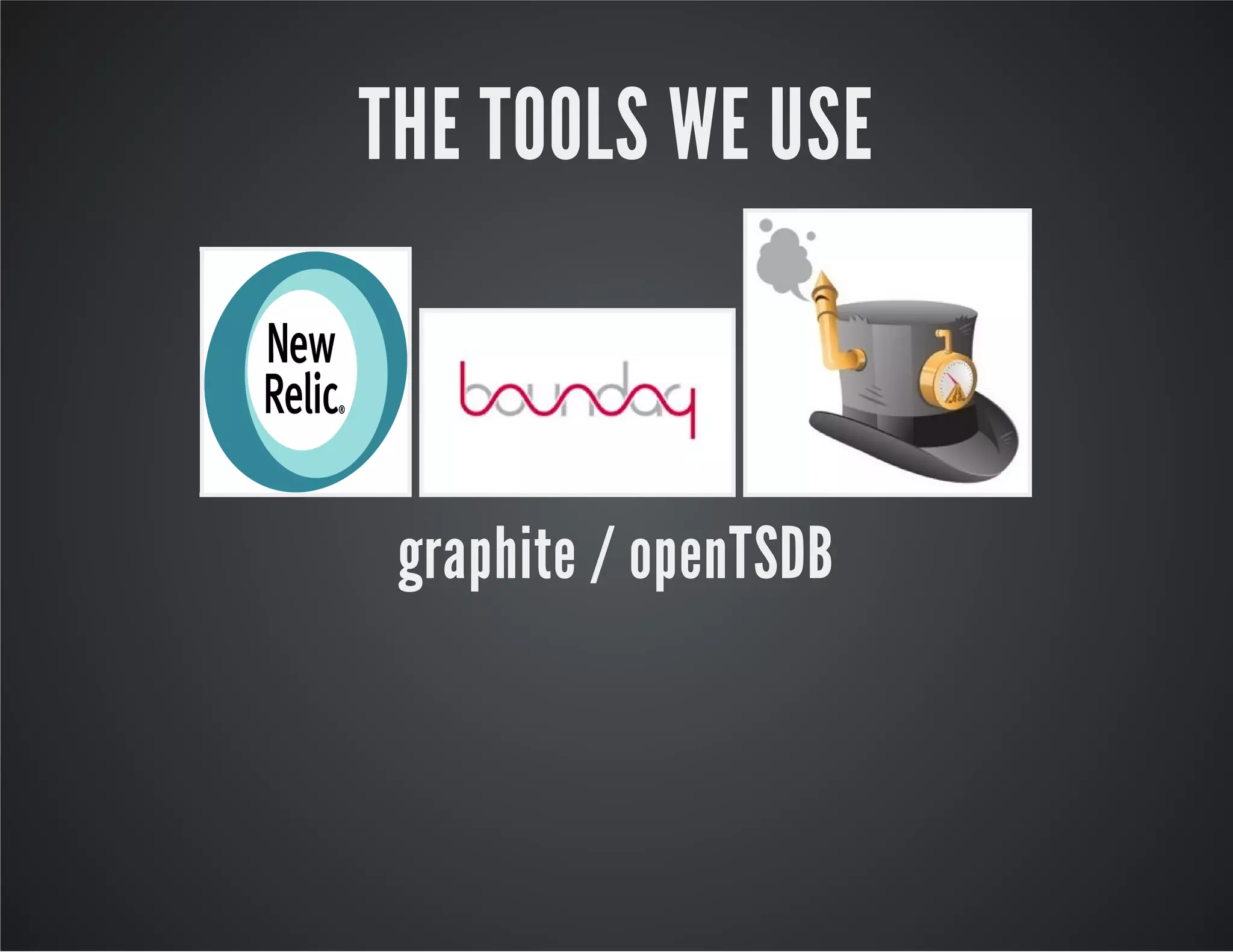 THE TOOLS WE USE

graphite / openTSDB

 