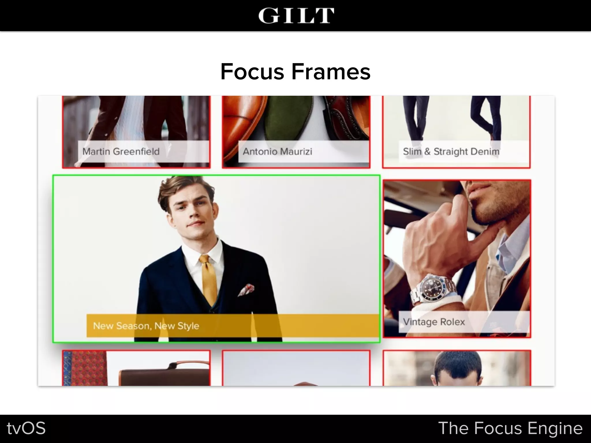 tvOS The Focus Engine
Focus Frames
 