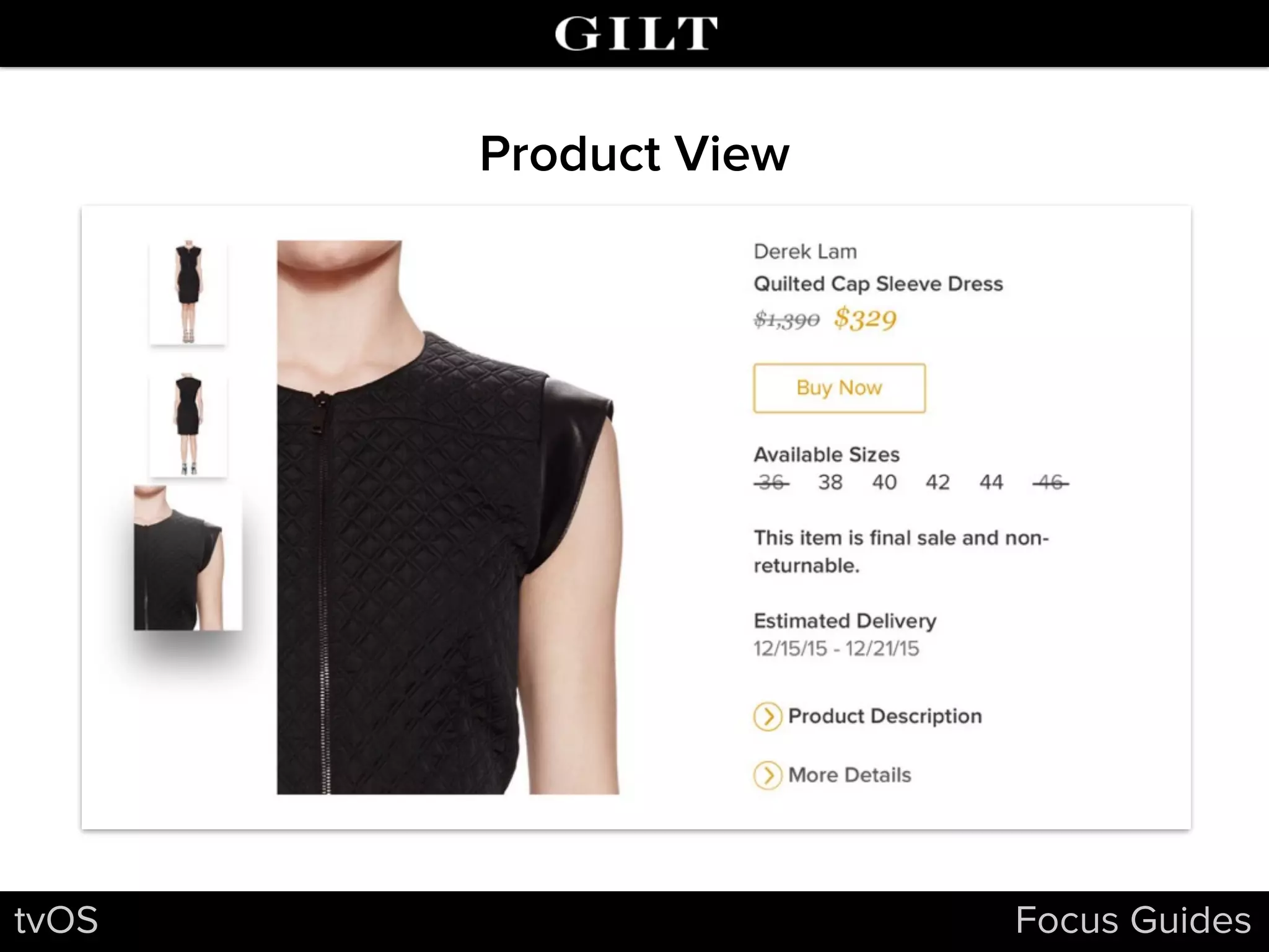 tvOS Focus Guides
Product View
 