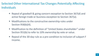 Section 367 International Tax Reform for US Individuals and Pass-through Entities ...