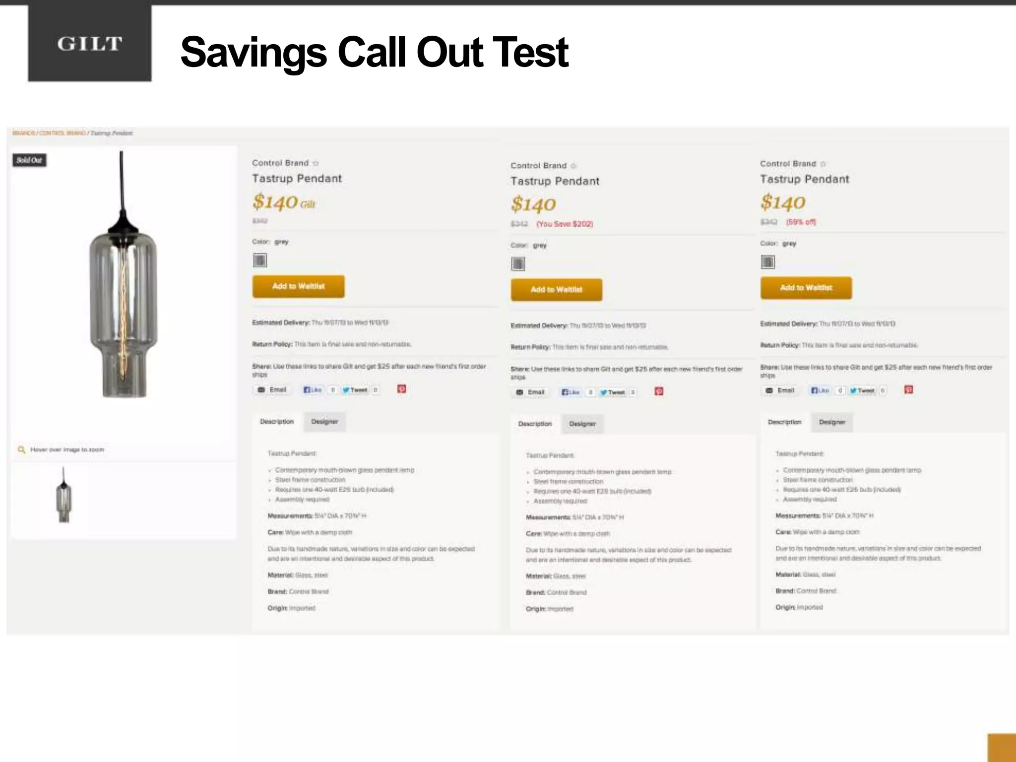 Savings Call Out Test
 