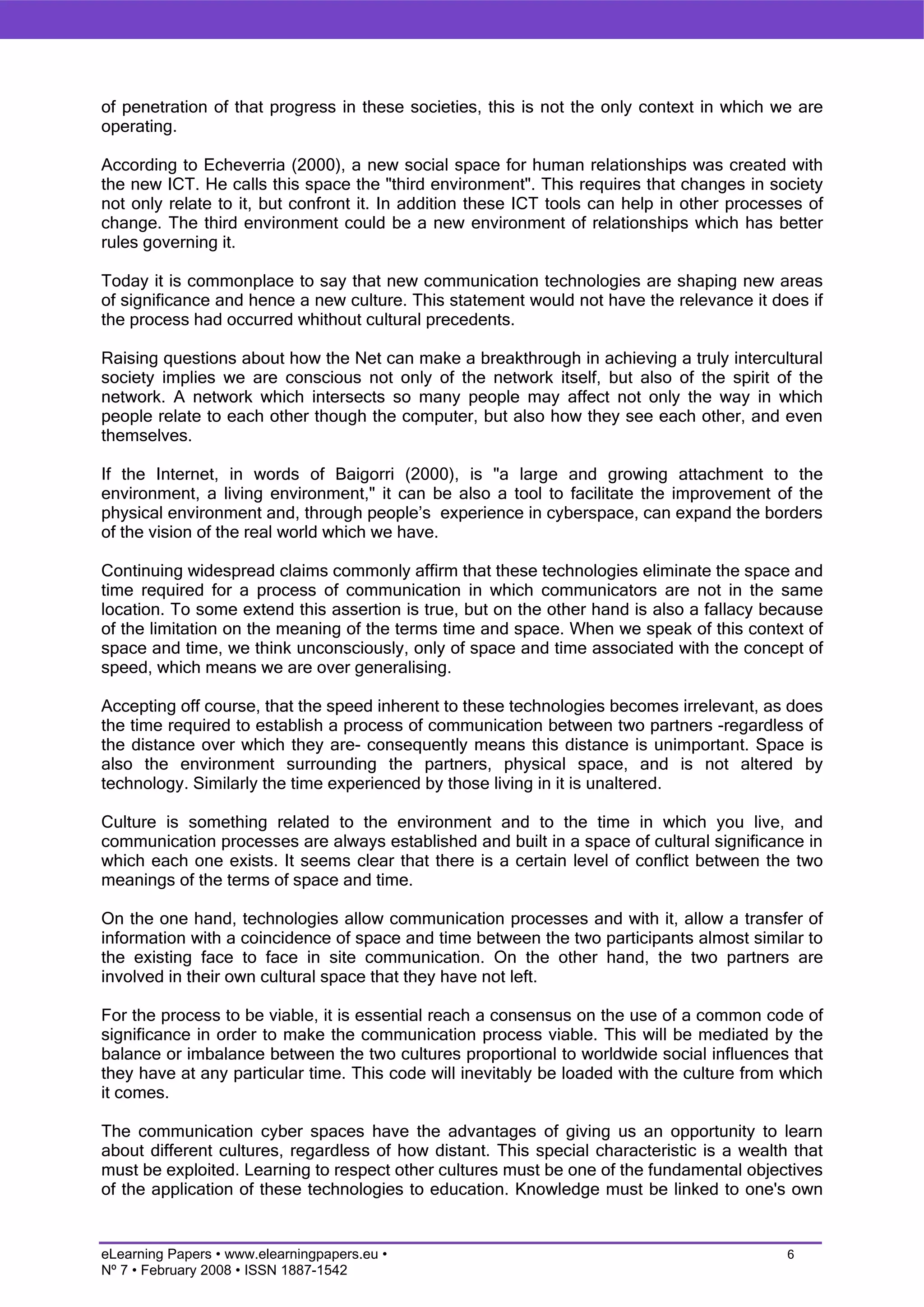 Migrations and the Net: new virtual spaces to build a cultural identity