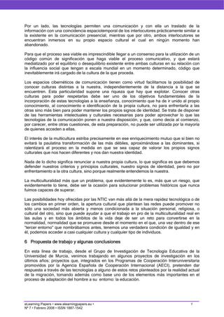 Migrations and the Net: new virtual spaces to build a cultural identity