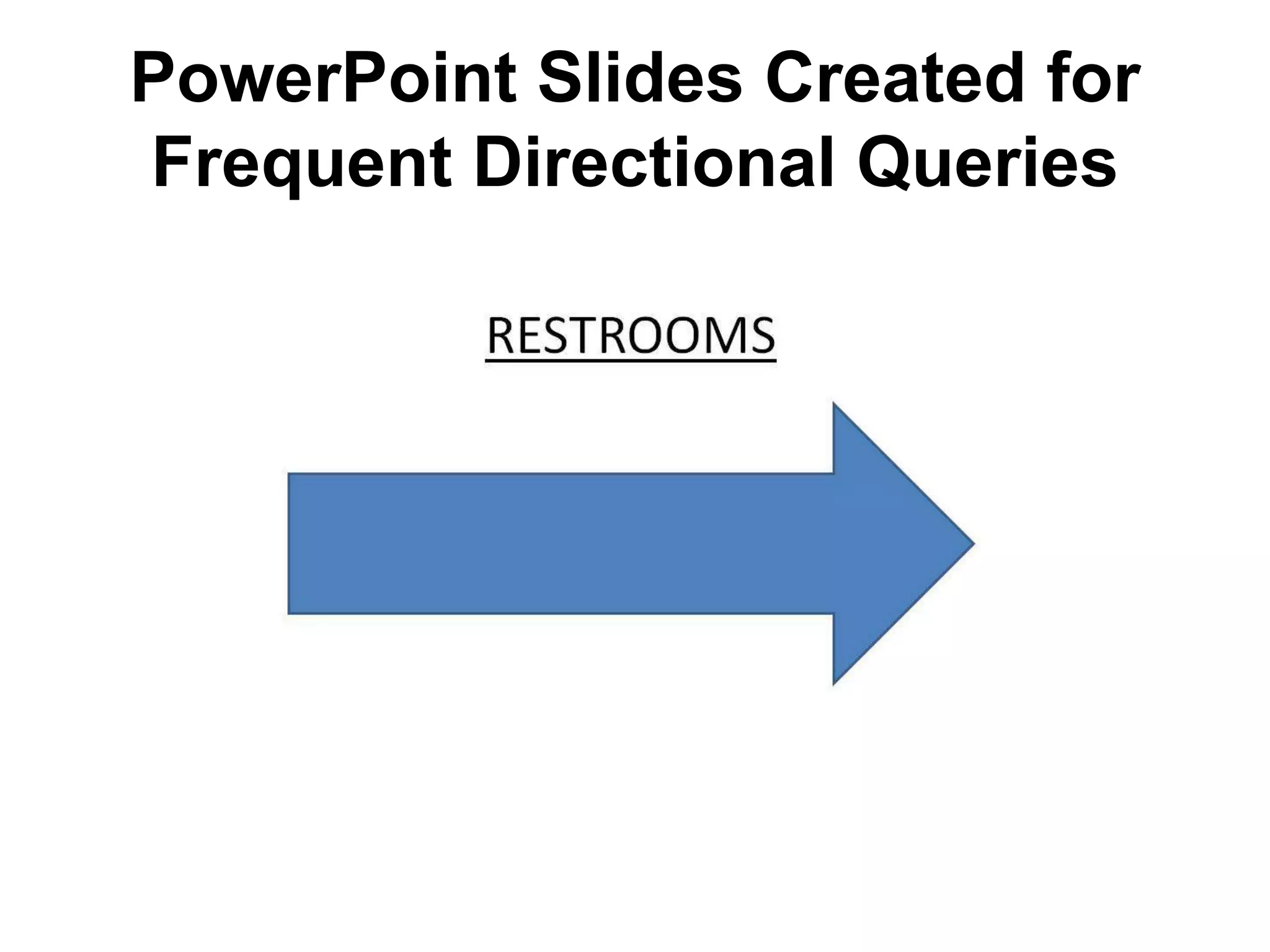 PowerPoint Slides Created for
Frequent Directional Queries
 