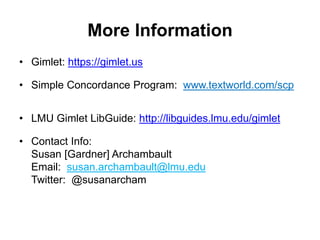Using Gimlet Desk Statistics to Improve Library Services (NELLCO) | PPTX