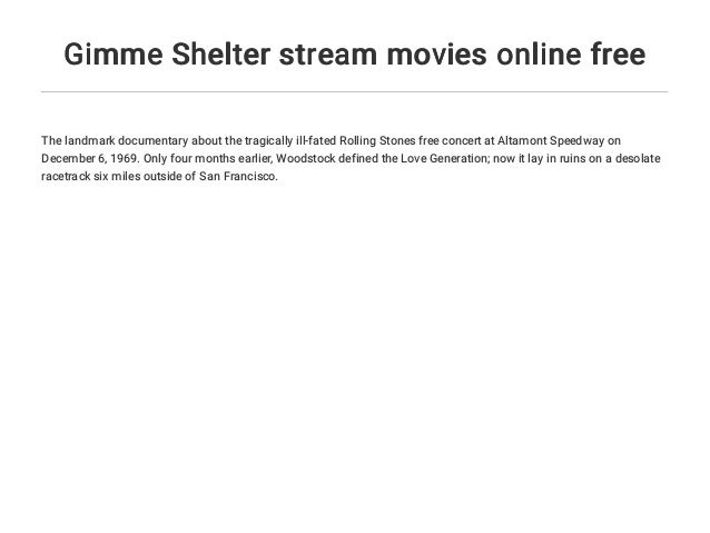 Gimme Shelter stream movies online free