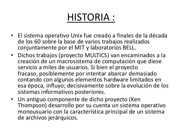 sistema operativo unix