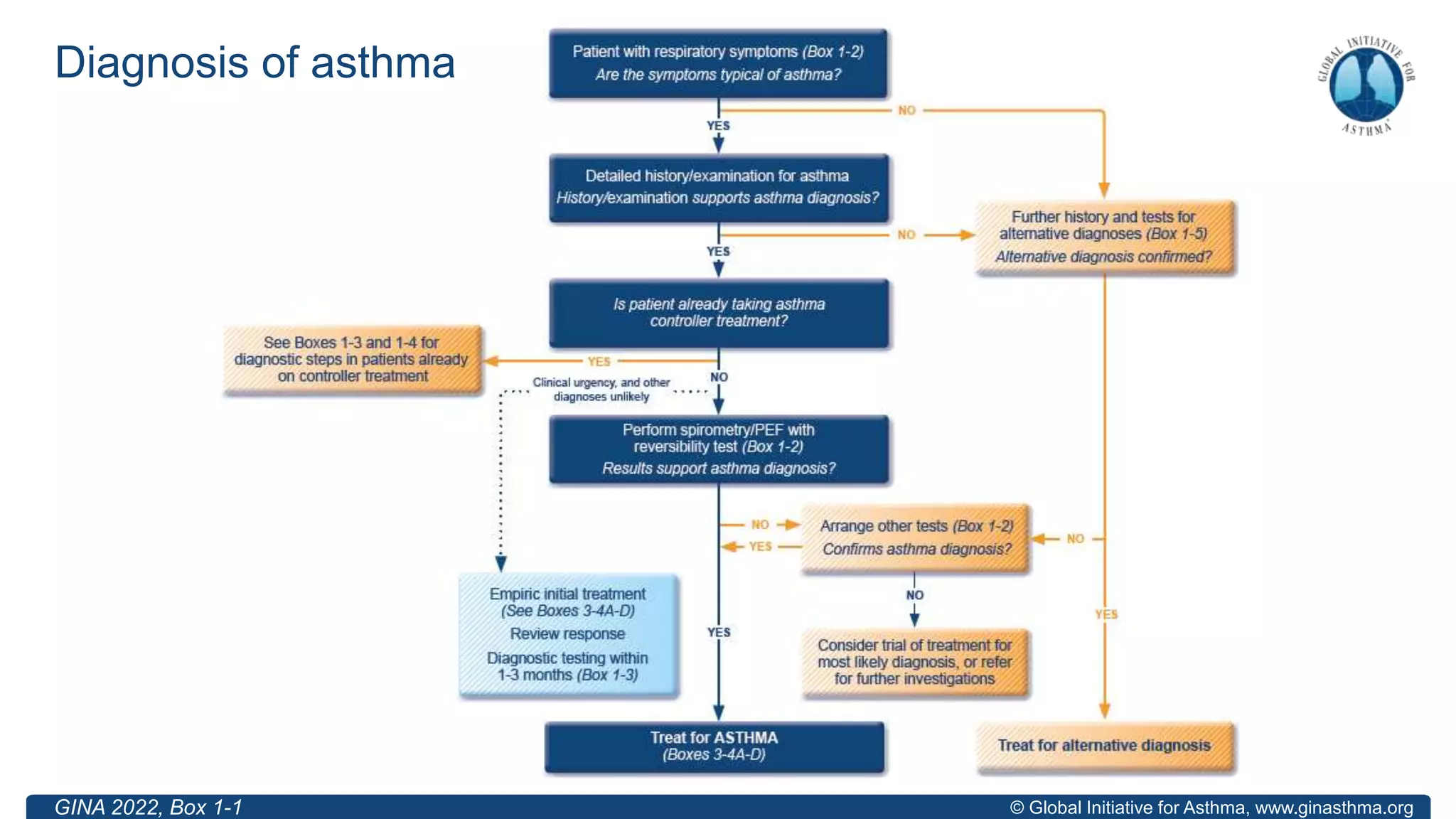 © Global Initiative for Asthma, www.ginasthma.org
GINA 2022, Box 1-1
Diagnosis of asthma
 