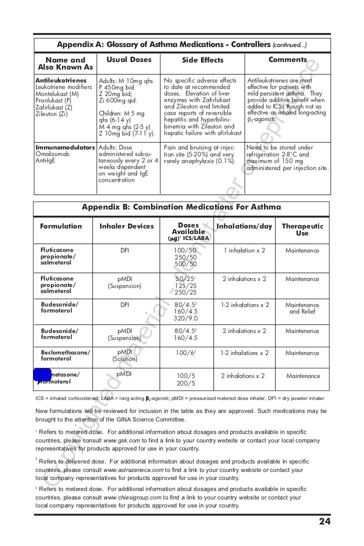Gina asthma management