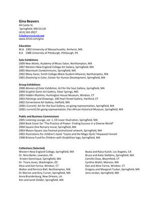 Gina Beavers Artist Resume | PDF