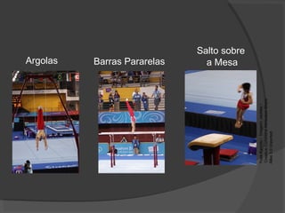 Yuya
Kamoto
/
Imagem:
Jacklee
/
Creative
Commons
Attribution-Share
Alike
3.0
Unported
Argolas Barras Pararelas
Salto sobre
a Mesa
 