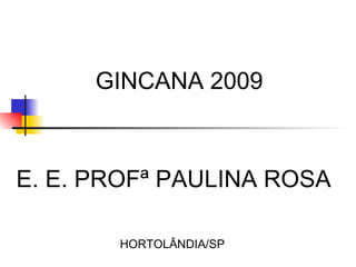 GINCANA 2009 HORTOLÂNDIA/SP E. E. PROFª PAULINA ROSA 