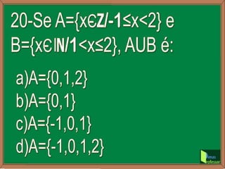 GINCANA “CONJUNTOS NUMÉRICOS” 