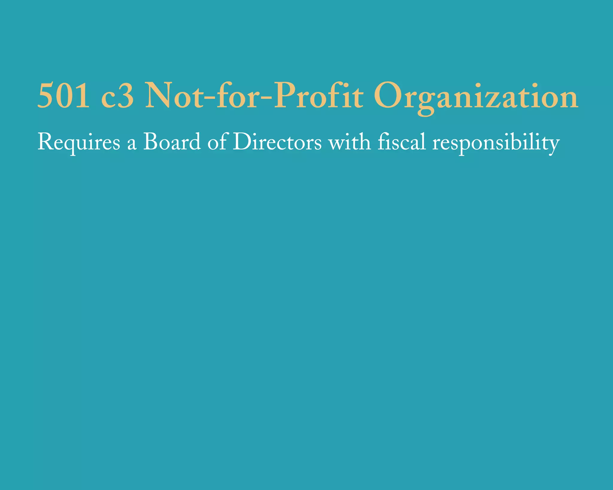 501 c3 Not-for-Profit Organization
Requires a Board of Directors with fiscal responsibility




                     u r b a n   d e s i g n   a s s o c i a t e s
 