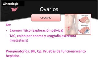 Inmunodepresión (VIH)CuelloUterinoGinecología CARCINOMA CERVICOUTERINO  Patología:La mayoría son escamosos (80%)