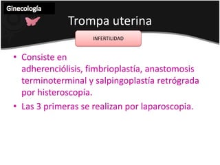 CuerpoUterinoGinecología MIOMATOSIS+F en ginecología30-40% de operaciones quirúrgicas.Se presenta en el 25-40% en mujeres+F entre los 35 y 50 años.No se conoce la causa que determina su aparición. Se vinculan con la actividad hormonal del ovario.(Estrógeno)Puede haber regresión de estos tumores en la postmenopausia. Se asocia con nuliparidad.