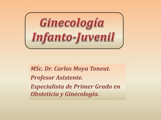 MSc. Dr. Carlos Moya Toneut.
Profesor Asistente.
Especialista de Primer Grado en
Obsteticia y Ginecología.
 