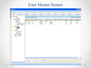 User Master Screen

 