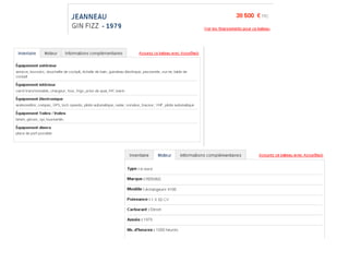 Gin fizz voilier ketch