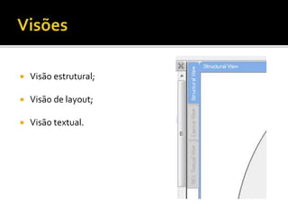  Visão estrutural;
 Visão de layout;
 Visão textual.
 
