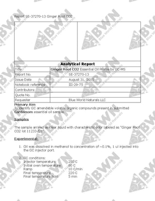 Ginger Test Ginger root oil test | PDF