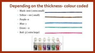 Depending on the thickness- colour coded
 