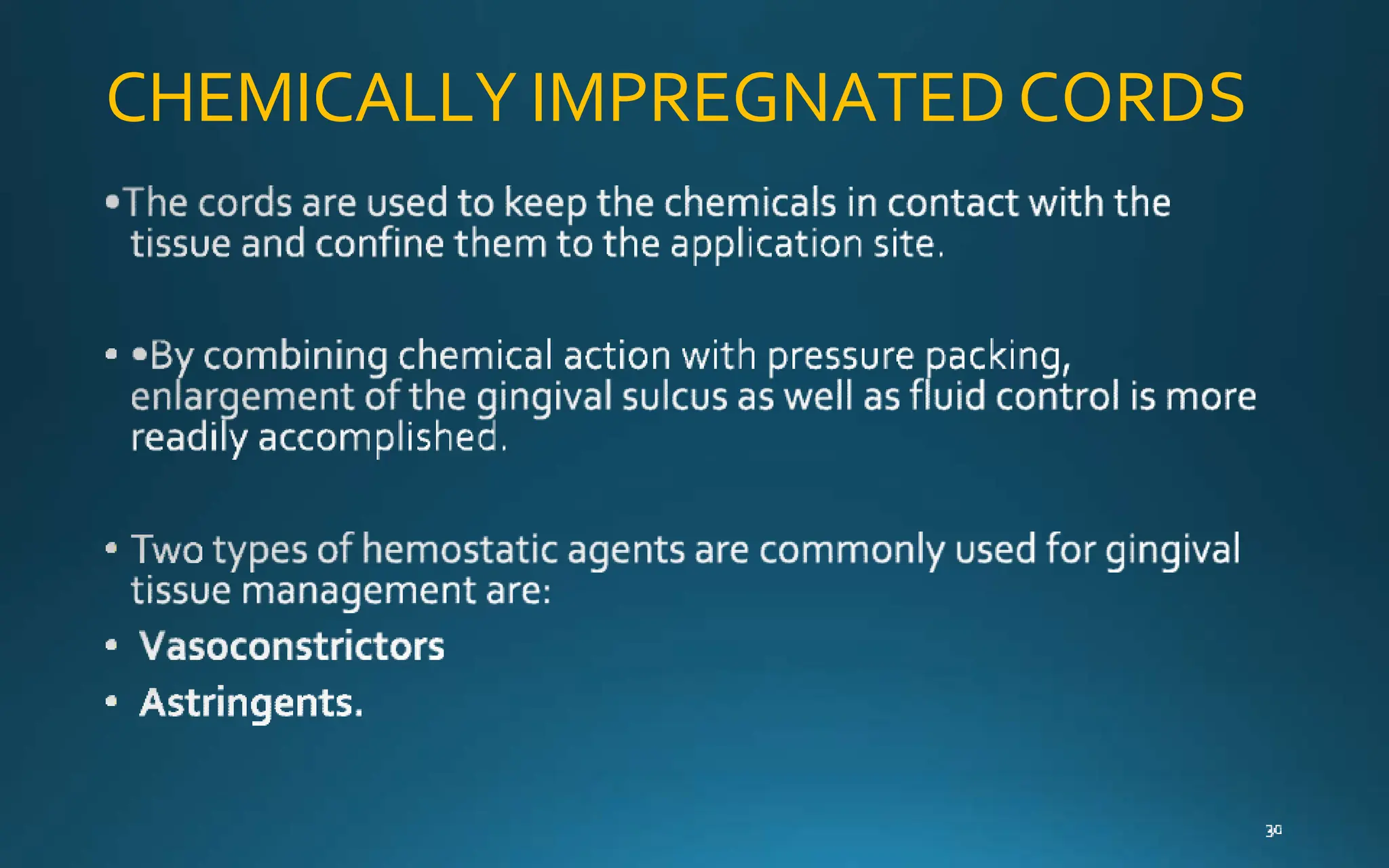 CHEMICALLY IMPREGNATEDCORDS
 