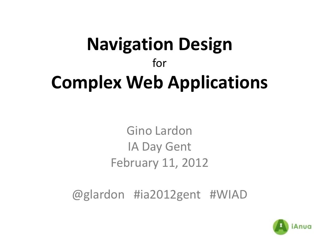 Navigation Design for Complex Web Applications