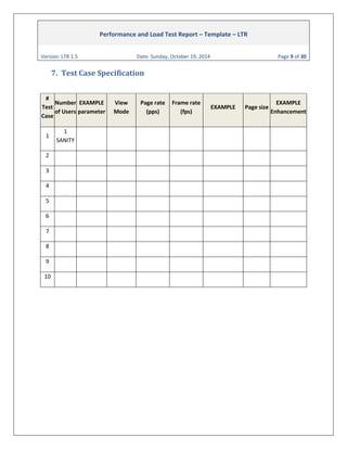 Ginsbourg.com - Performance and Load Test Report Template LTR 1.5 | PDF