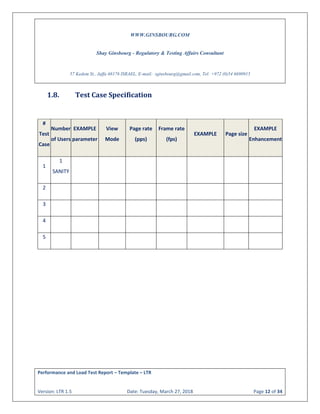 Ginsbourg.com - Performance and load test report template ltr 2.0 | PDF