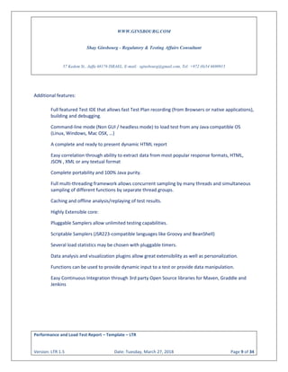 Ginsbourg.com - Performance and load test report template ltr 2.0 | PDF