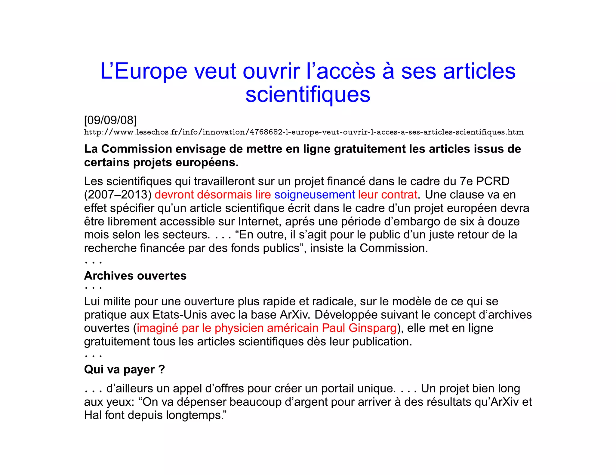 Berlin 6 Open Access Conference: Paul Ginsparg