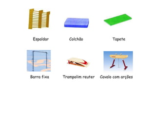 Minitrampolim - salto em extensão (vela) Como fazer? -Após a corrida preparatória, realizar a impulsão no centro da tela, com pés paralelos e pernas ligeiramente flectidas ; -Sair do aparelho com pernas estendidas e olhar dirigido em frente; -Contactar o solo em equilíbrio, com pernas afastadas à largura dos ombros, com ligeira flexão dos membros inferiores e braços junto ao corpo. 