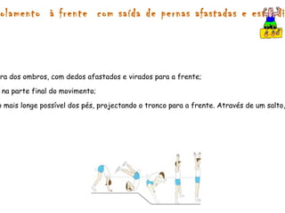 História da ginástica O termo “ginástica” vem do grego ”gymnos” que quer dizer “NU” a criação da  primeira federação de ginástica deu-se em 1832 na Suíça. Em Portugal só em 1950 surgiu a federação portuguesa de ginástica  Actualmente existe: A Federação Portuguesa de Ginástica. 