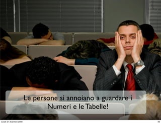 Le persone si annoiano a guardare i
                                 Numeri e le Tabelle!
lunedì 21 dicembre 2009                                         39
 