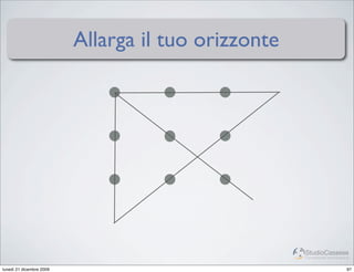 Allarga il tuo orizzonte




                                                     StudioCassese
                                                     Formazione&Comunicazione


lunedì 21 dicembre 2009                                                    97
 