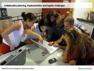 Collaborative planning, implementation and logistic challenges




#SDNC12 Service Design for Social Innovation
 