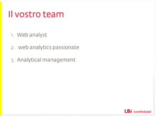 Il vostro team Web analyst web analytics passionate Analytical management 