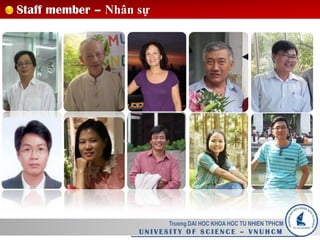 Truong DAI HOC KHOA HOC TU NHIEN TPHCM
U N I V E S I T Y O F S C I E N C E – V N U H C M
Staff member – Nhân sự
 