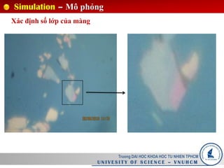 Simulation – Mô phỏng
Truong DAI HOC KHOA HOC TU NHIEN TPHCM
U N I V E S I T Y O F S C I E N C E – V N U H C M
Xác định số lớp của màng
 