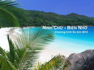 NINH CHỮ - BIỂN NHỚ
     Chương trình Du lịch 2012
 