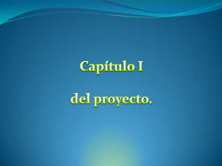 Capítulo I  del proyecto.  