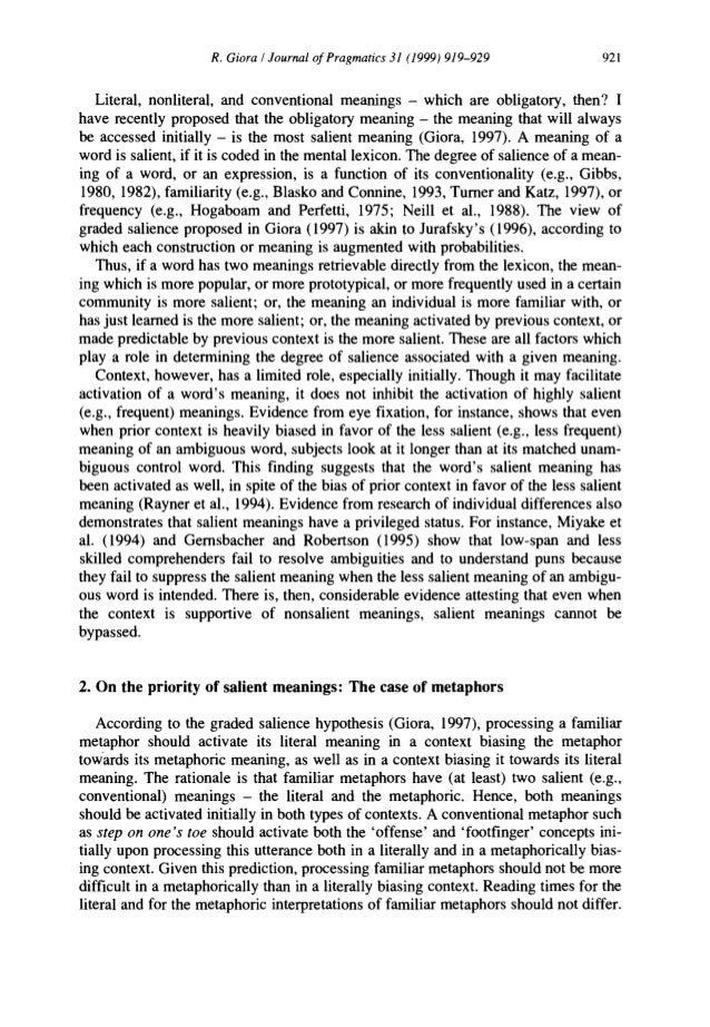 giora-99-priority-of-salient-meaning
