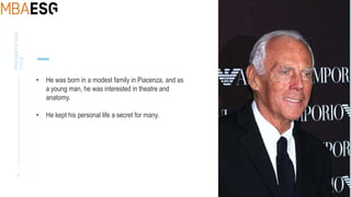 5
PRESENTATION
TITLE
• He was born in a modest family in Piacenza, and as
a young man, he was interested in theatre and
anatomy.
• He kept his personal life a secret for many.
 