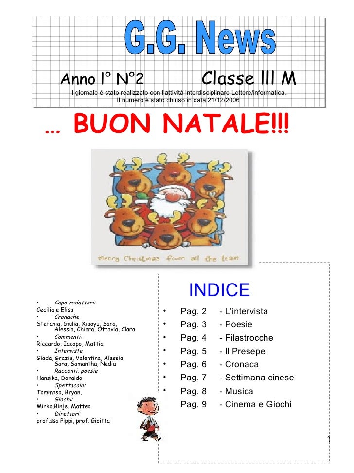Buon Natale Numero 7.Giornalino3m Natale