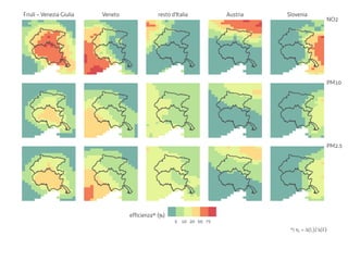 Friuli − Venezia Giulia Veneto resto d'Italia Austria Slovenia
NO2
PM10
PM2.5
5 10 20 50 75
efficienza* (%)
*) ηc = ∆(Ic) ∆(E)
 