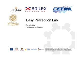 Easy Perception Lab
Sara Invitto
Università del Salento
 