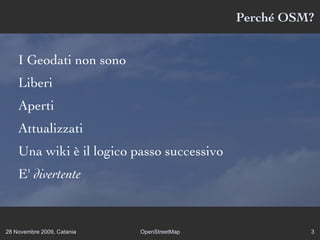 Perché OSM? I Geodati non sono Liberi 