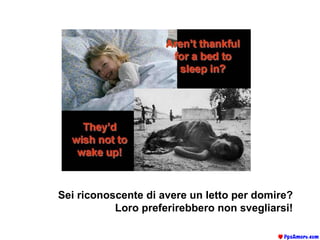 Sei riconoscente di avere un letto per domire?  Loro preferirebbero non svegliarsi!   