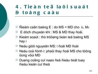 4. Tieàn teä laõi suaát & toång caàu Ñieåm caân baèng E : do MS = MD cho  i 0 , M 0 E dòch chuyeån khi : MS & MD thay ñoåi. Kieåm soaùt : thò tröôøng tieàn teä baèng MS hay i  Neáu giöõ nguyeân MS: i ñoåi MD ñoåi  Neáu coá ñònh i: phaûi thay ñoåi MS cho töông öùng vôùi MD Duøng coâng cuï naøo ñeå ñieàu tieát tuøy ñieàu kieän cuï theå   